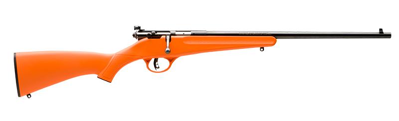 Savage Arms 13810 Rascal Youth 22 LR 1rd 16.13" Matte Black Sporter Barrel, Matte Black Carbon Steel Receiver, Orange Fixed Synthetic Stock, Right Hand