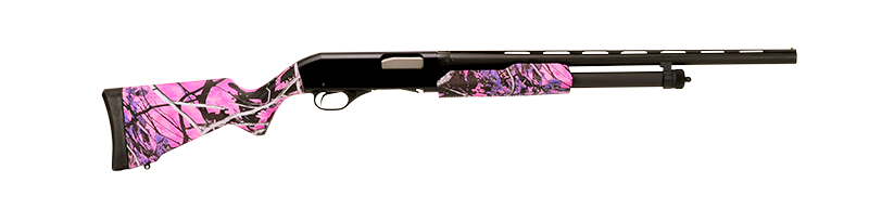 Stevens 22561 320 Field Youth 20 Gauge Pump 3" 5+1 22" Matte Black Vent Rib Barrel, Matte Black Aluminum Drilled & Tapped Receiver, Fixed Muddy Girl Synthetic Stock Right, Ambidextrous