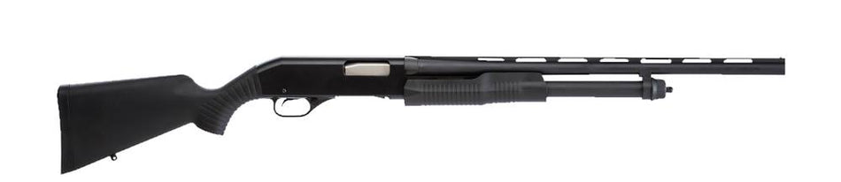 Stevens 22437 320 Field Compact 20 Gauge Pump 3" 5+1 22" Matte Black Vent Rib Barrel, Matte Black Aluminum Receiver, Fixed Matte Black Synthetic Stock, Ambidextrous
