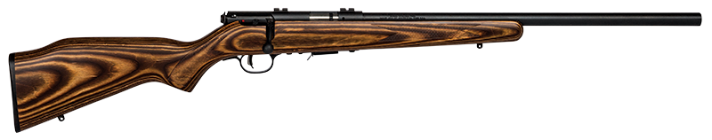 Savage Arms 96734 93R17 BV Full Size 17 HMR 5+1 21" Matte Black Heavy Barrel, Matte Black Drilled & Tapped Carbon Steel Receiver, Natural Brown Fixed Laminate Stock, Right Hand
