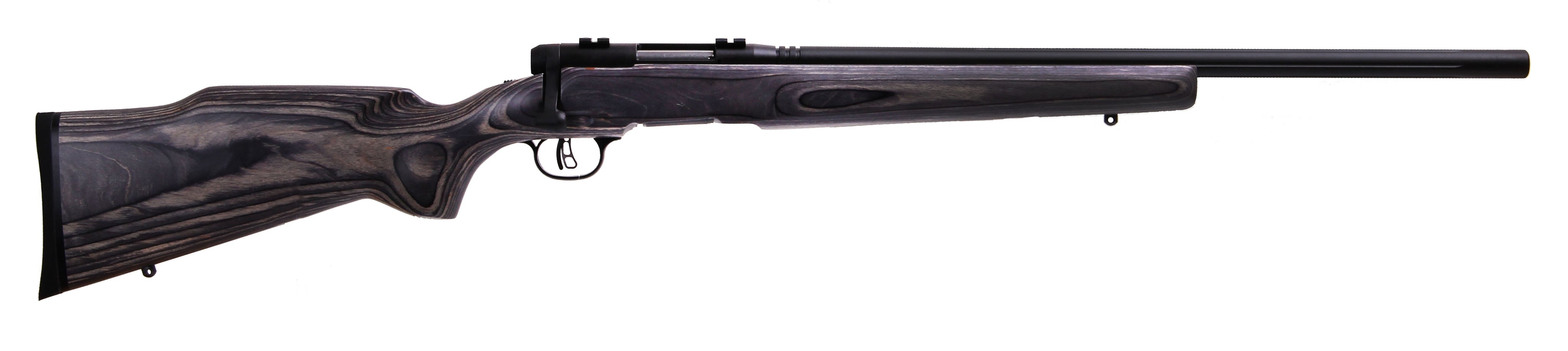 Savage Arms 96970 B.MAG Full Size 17 WSM 8+1 22" Matte Black Heavy Barrel, Matte Black Drilled & Tapped Carbon Steel Receiver, Satin Gray Varmint Beavertail Laminate Stock, Right Hand