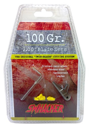 Swhacker Replacement 2-BLD 100gr Broadhead Blades 2" Cut Pack of 6