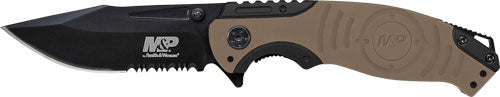 Smith & Wesson M&P Index Flipper 3.48" Clip Point Blade Aluminum Handle Black/Tan