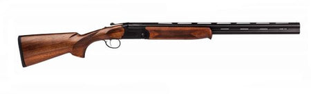 Stevens 22154 555 Compact 20 Gauge Break Open 3" 2rd 24" Black Satin Over/Under Vent Rib Barrel, Satin Black Aluminum Receiver, Fixed Satin Turkish Walnut Stock, Ambidextrous