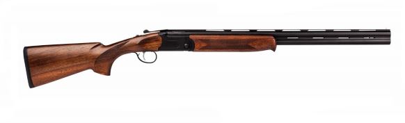 Stevens 22156 555 Compact 410 Gauge Break Open 3" 2rd 24" Black Satin Over/Under Vent Rib Barrel, Satin Black Aluminum Receiver, Fixed Satin Turkish Walnut Stock, Ambidextrous