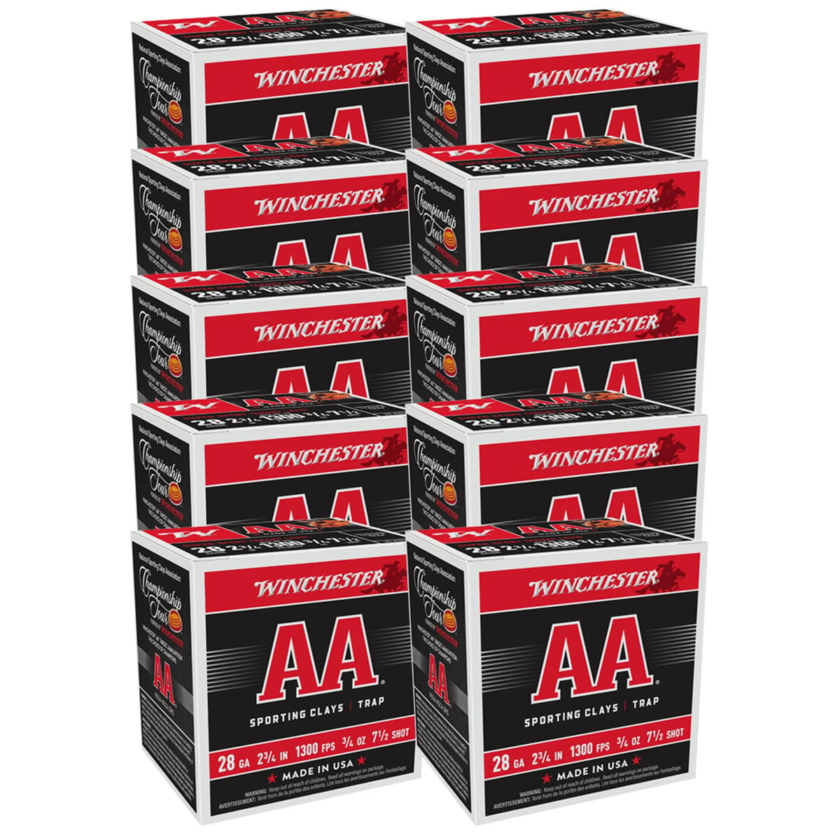 Winchester AA Supersport Sporting Clay Shotgun Ammo 28 Gauge 2.75 in 3/4 oz #7.5 1300 FPS