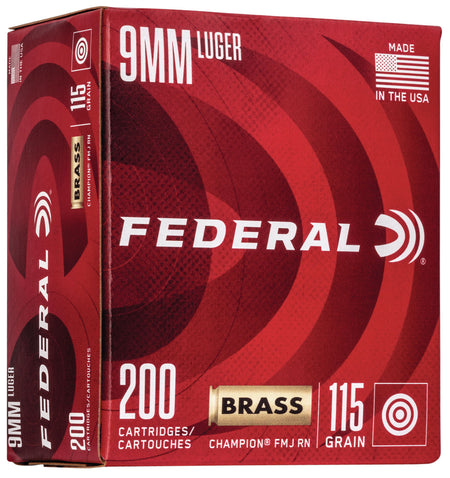 Federal WM51992 Champion Training 9mm Luger 115 gr Full Metal Jacket (FMJ)