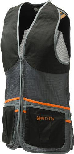 Beretta Medium Mesh Shooting Vest Black Grey with Recoil Reducer Pockets
