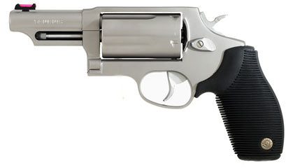 Taurus 2-441039T Judge Compact 45 Colt (Long Colt)/410 Bore 5rd Shot 3" Matte Stainless Steel Barrel, Cylinder & Frame, Black Ribber Grip, Transfer Bar Safety, Exposed Hammer