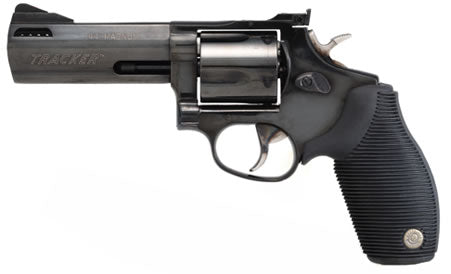 Taurus 2-440041TKR Tracker 44 Medium 44 Rem Mag 5 Shot 4" Matte Black Oxide Ported Barrel, Cylinder & Frame, Black Ribber Grip, Transfer Bar Safety, Exposed Hammer