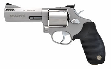 Taurus 2-440049TKR Tracker 44 Medium 44 Rem Mag 5 Shot 4" Matte Stainless Steel Ported Barrel, Cylinder & Frame, Black Ribber Grip, Transfer Bar Safety, Exposed Hammer
