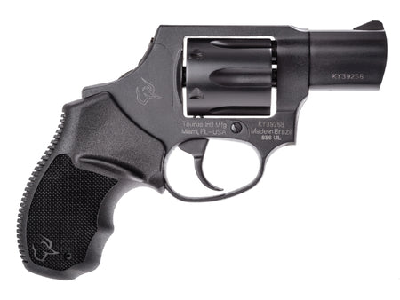 Taurus 2-856021CH 856 Small 38 Special +P 6 Shot 2" Matte Black Carbon Steel Barrel, Cylinder & Frame, Black Finger Grooved Rubber Grip, Transfer Bar Safety, Concealed Hammer