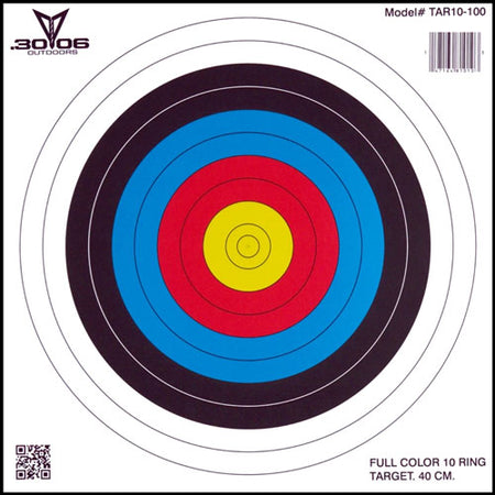 30-06 Outdoors Paper Archery Target 10-Ring 17x17 Inch 100 Ct