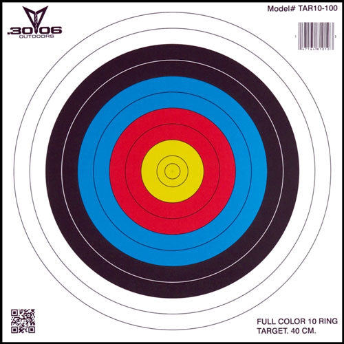 30-06 Outdoors Paper Archery Target 10-Ring 17x17 Inch 100 Ct