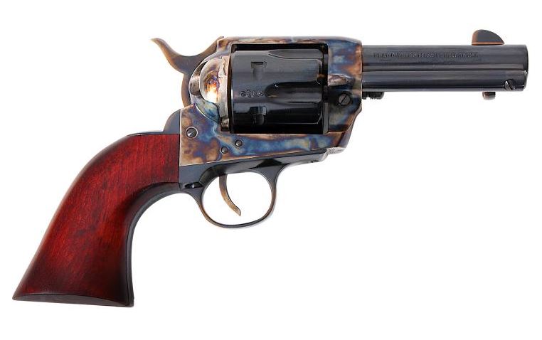 Traditions SAT73005 1873 Frontier 357 Mag 6rd 3.50" Blued Cylinder & Barrel Color Case Hardened Steel Frame Walnut Navy Size Grip