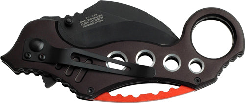 Tac-Force 2.5" Hawkbill Folding Knife Black/Red Handle and SS Blade