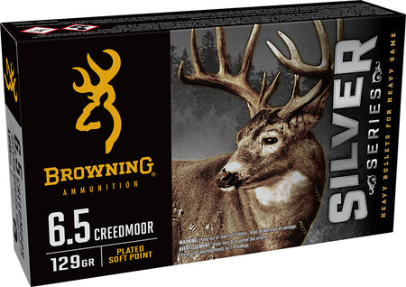 Browning Silver Plated Soft Point 129 Grain 6.5mm Creedmoor 2277 ft lbs