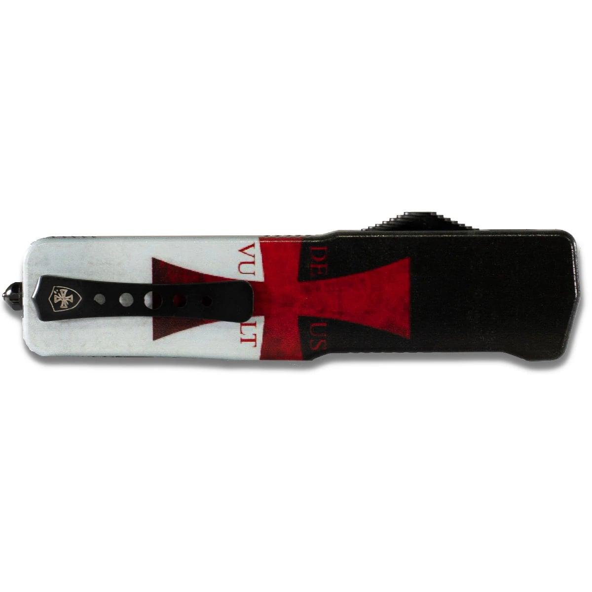 Templar Knives Weighted Automatic 3" Serrated Dagger - Templar Flag Handle