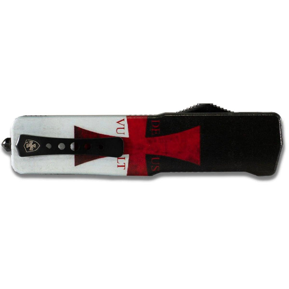 Templar Knives Weighted Automatic 3" Serrated Dagger - Templar Flag Handle