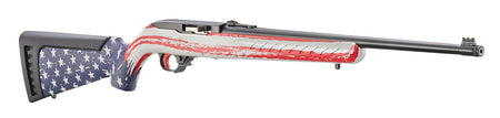 Ruger 31207 10/22 22 LR 10rd 18.50" Satin Black American Flag Camo Synthetic Stock