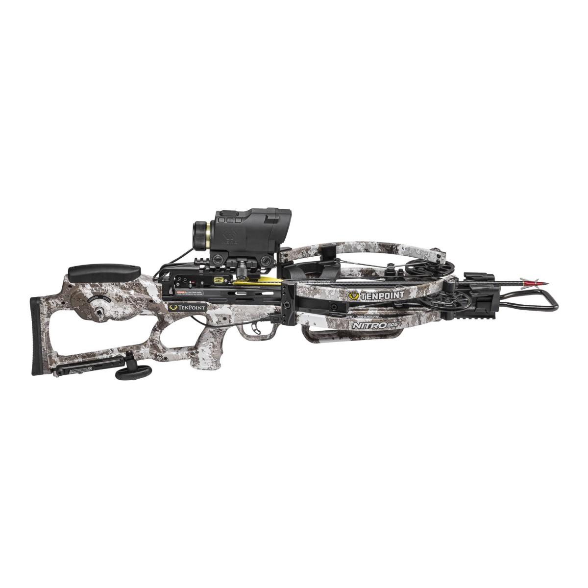 TenPoint Nitro 505 XERO Crossbow Camo 505 FPS Garmin X1i Rangefinding Scope and ACUslide System