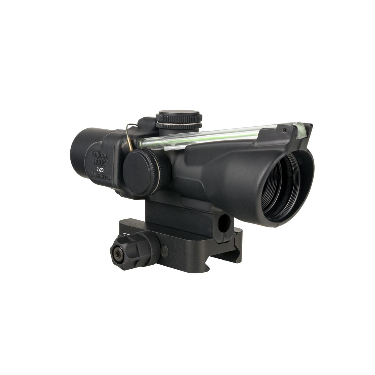 Trijicon 2X20mm ACOG Dual Illuminated Scope with Green Crosshair and Q-LOC Mount, Matte Black TA47-C-400341