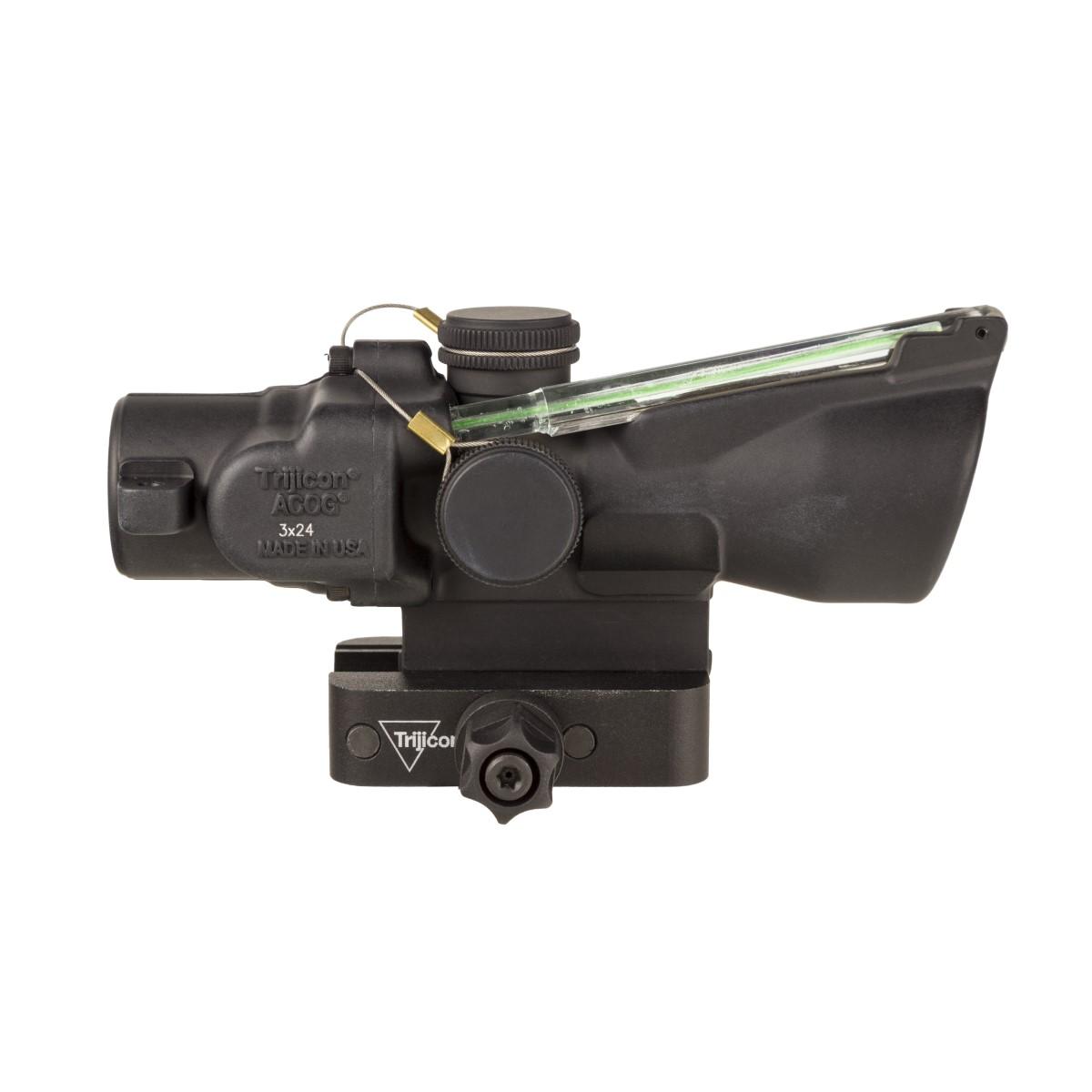 Trijicon 3X24mm ACOG Dual Illuminated .223 Green Horseshoe/Dot Scope with Q-LOC Mount, Matte Finish TA50-C-400350
