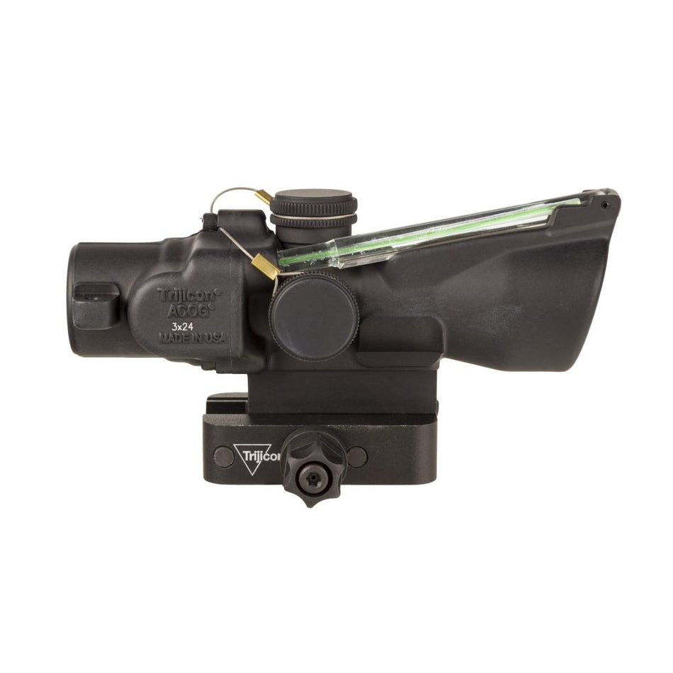 Trijicon 3X24mm ACOG Dual Illuminated .223 Green Horseshoe/Dot Scope with Q-LOC Mount, Matte Finish TA50-C-400350