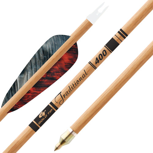 Gold Tip Traditional Carbon Arrow 4" Feather Vanes Half Dozen Pack