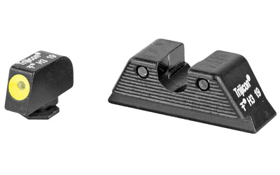 Trijicon Glock MOS HD Tritium Night Sights, Yellow Outline Front, Green Rear, GL114-C-601088