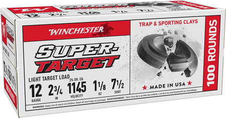 WINCHESTER TARGET 12GA 2.75" 1-1/8OZ #7.5 1145FPS 200RD CAS