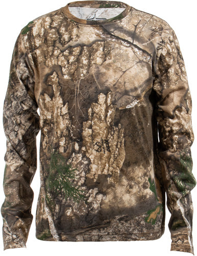Habit Bear Cave Realtree APX Youth Camo Long Sleeve Tee Large