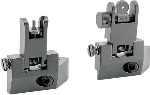JE Flip Up Offset 45 Degree Front Rear Sight Aluminum Black Set