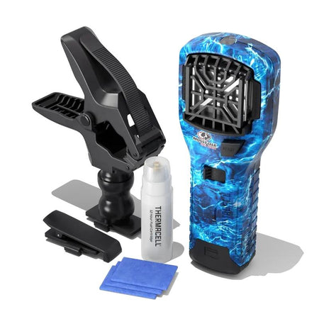 Thermacell MR300 Mossy Oak Fishing Mosquito Repeller Bundle with Clamp and Mats