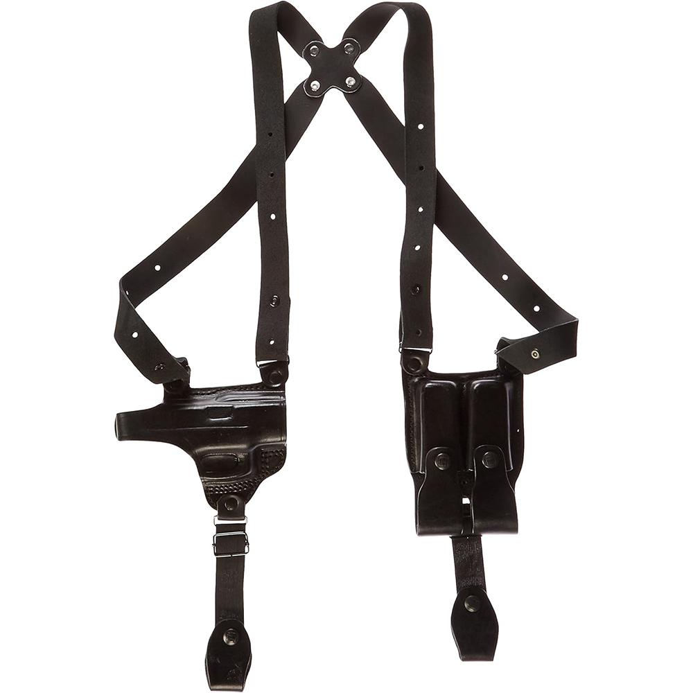 Tagua Gun and Mag Shoulder Holster 1911 4" RH Black Leather