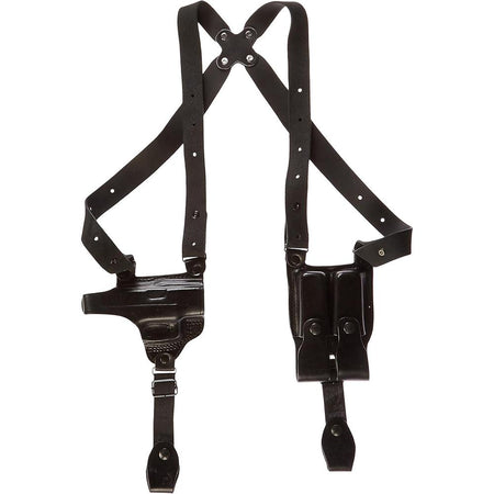 Tagua Gun and Mag Shoulder Holster 1911 4" RH Black Leather