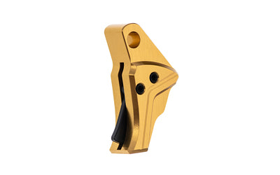 Tyrant CNC Drop-In Glock Gen 3-4 Trigger Shoe with Gold Body and Black Safety Blade, Anodized Finish