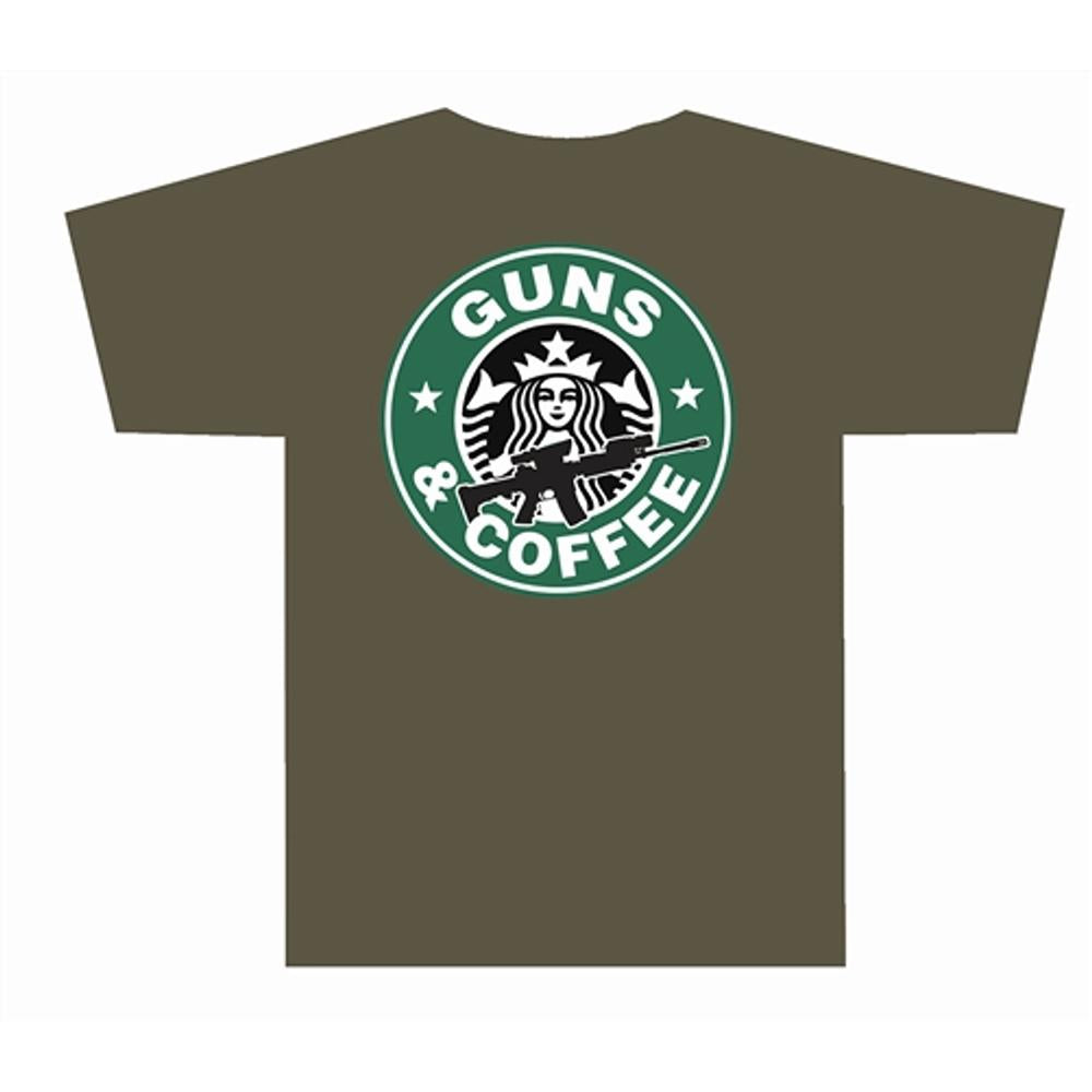 Tuff Products Guns and Coffee AR/M4 Short Sleeve Shirt OD Green XL