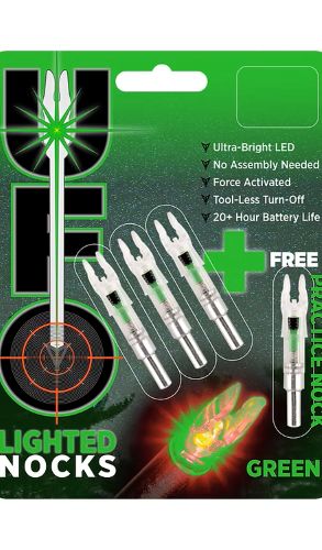 30-06 UFO Lighted Arrow Nock Green .300 Crossbow 3PK