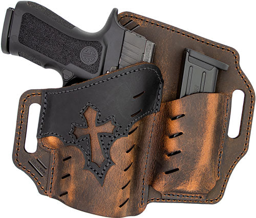 VersaCarry Arc Angel Guardian OWB Right Hand Holster and Mag Pouch Full Size Sz 1 Distressed Brown