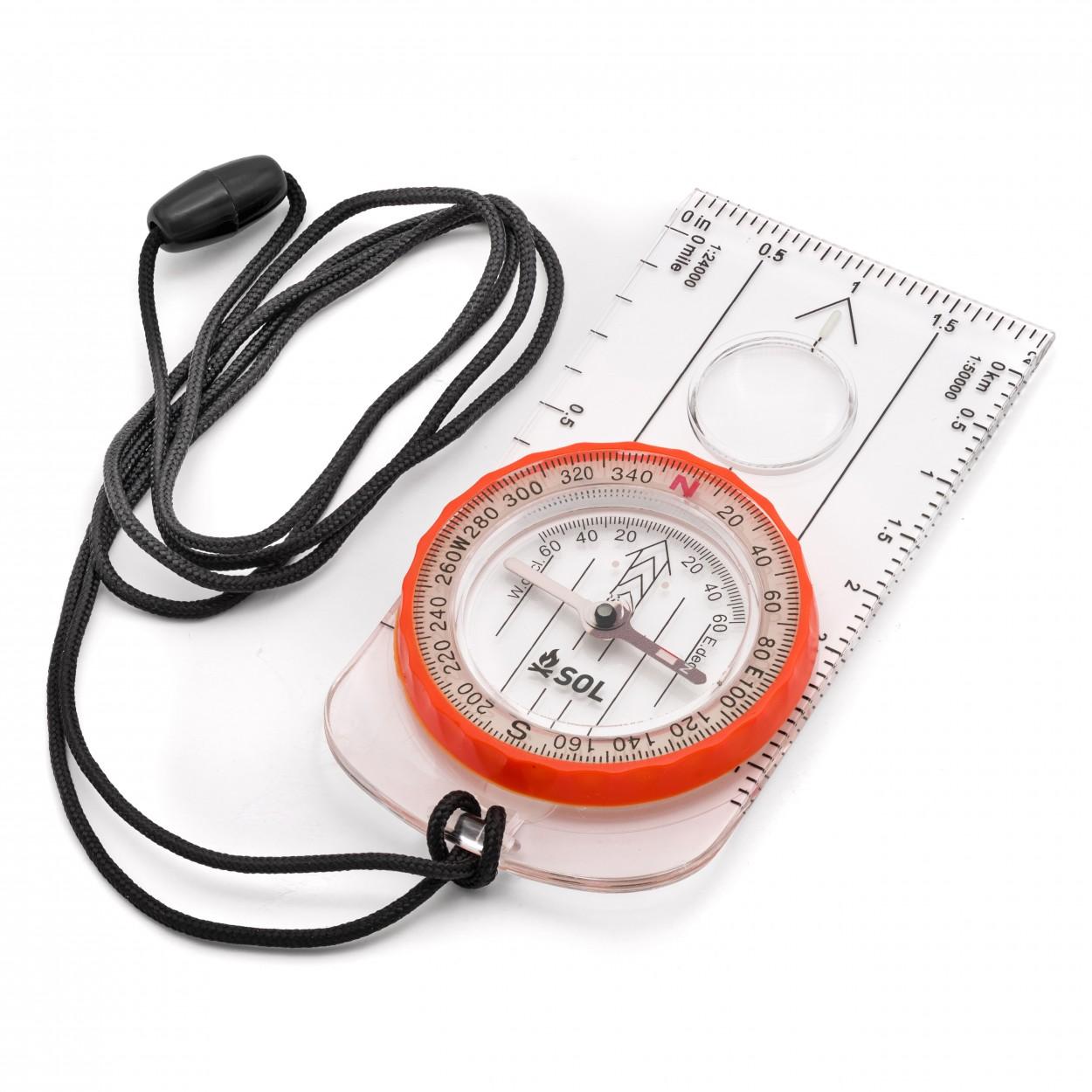 SOL Deluxe Luminescent Map Compass with Declination Scale