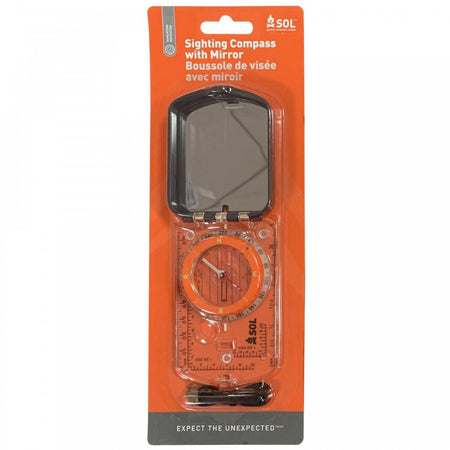 SOL Sighting Compass with Mirror Glow-in-the-Dark Navigation Tool
