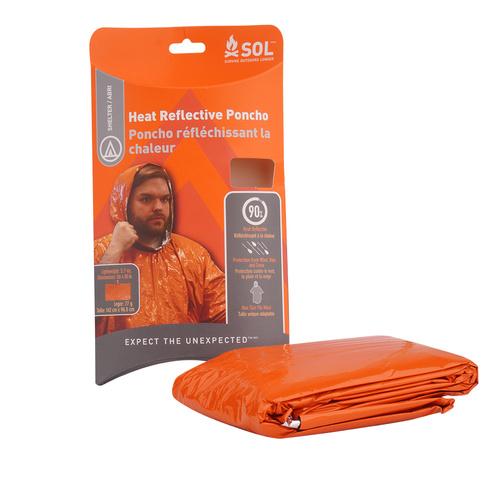 Survive Outdoors Longer Waterproof Heat Reflective Rain Poncho Lightweight