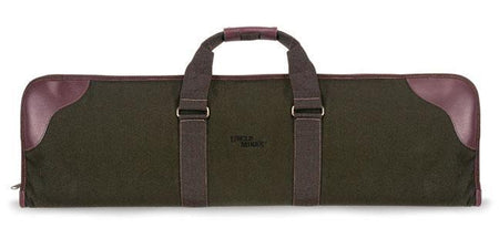Over/Under Shotgun Carry Case Green Tan Canvas with Leather Trim