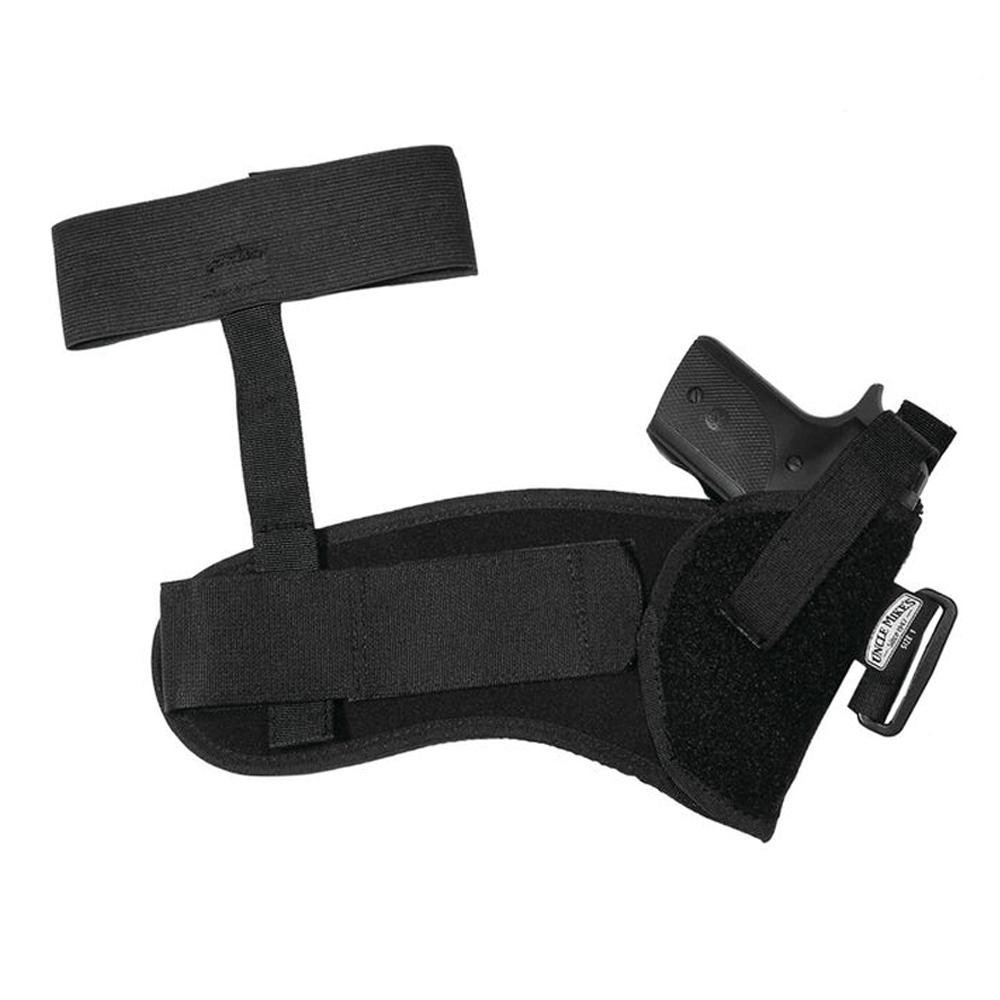 Uncle Mike's Sidekick Cordura Ankle Holster for .32-.380 Medium Auto Pistols - Left Hand Black