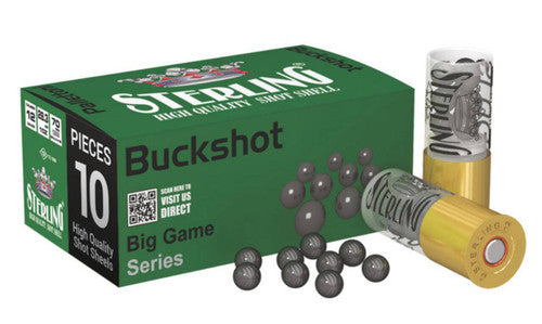 Sterling SRL8698779949730 Shotshell 9 pellet 12 Gauge 2-3/4 #00 Buck