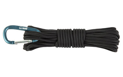 UST Para 550 Nylon Utility Cord with Carabiner, 30 Ft, Black Finish 1146761