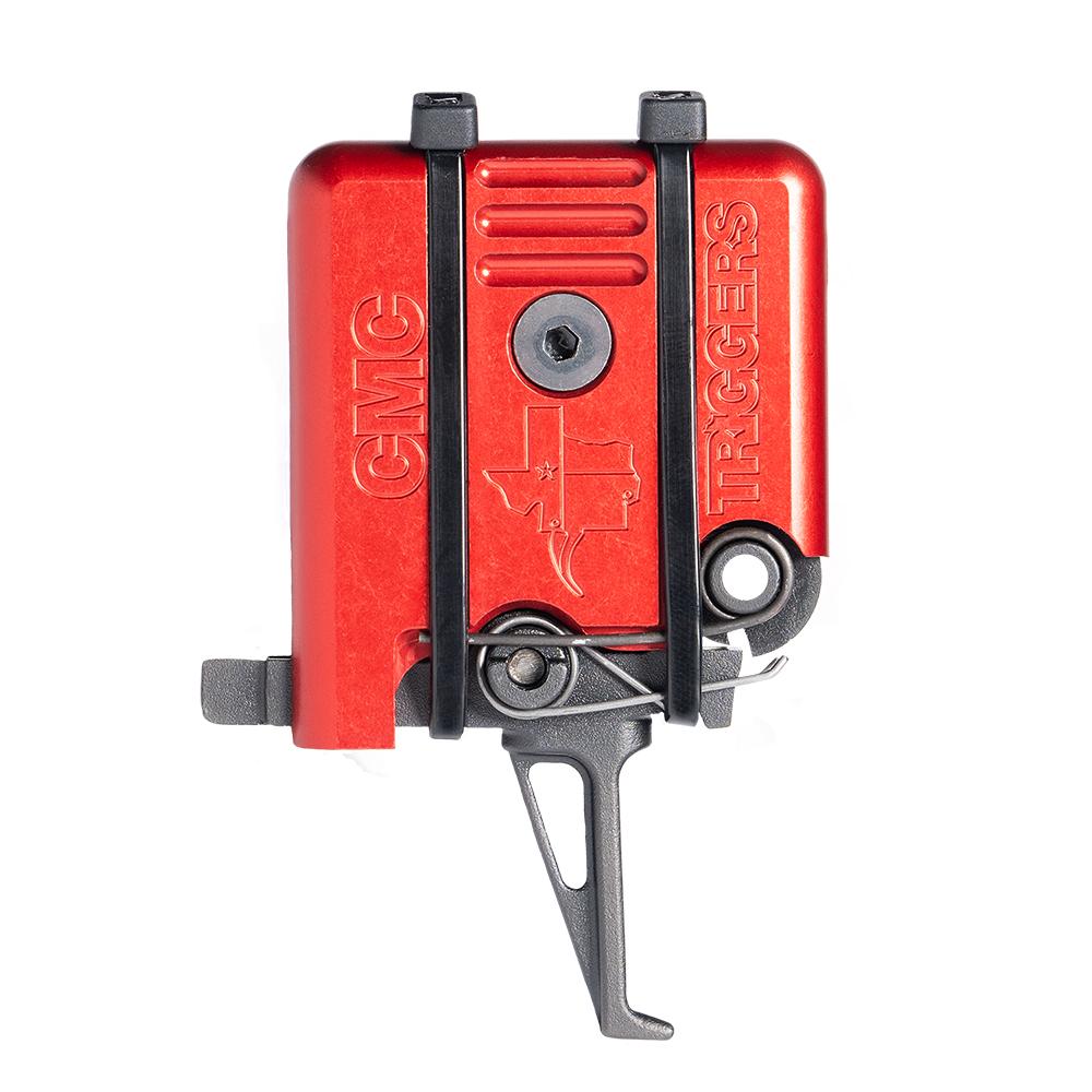 CMC Triggers AR-15/10 Flat Single Stage Component Trigger 3.5 lb Small Pin Red Finish