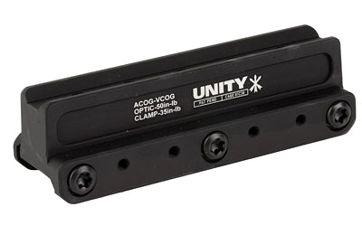 Unity Tactical FAST Optic Platform, ACOG/VCOG Footprint, 2.05" Optical Centerline, Anodized Aluminum, Black FST-COGB