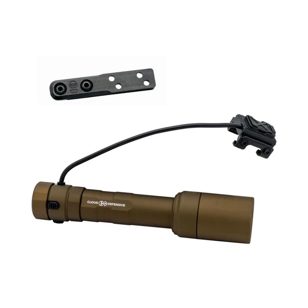 Cloud Defensive REIN Weapon Light FDE 1250 Lumen Rifle Mount